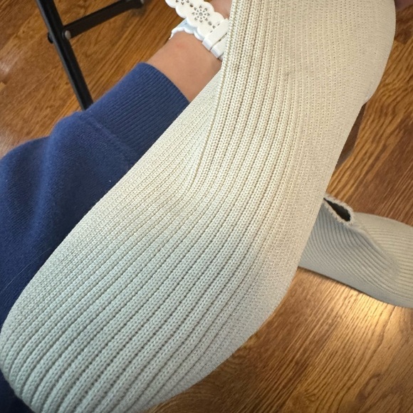 Joie Cream Ribbed Sweater Heeled Booties Size 6.5 - Picture 14 of 16